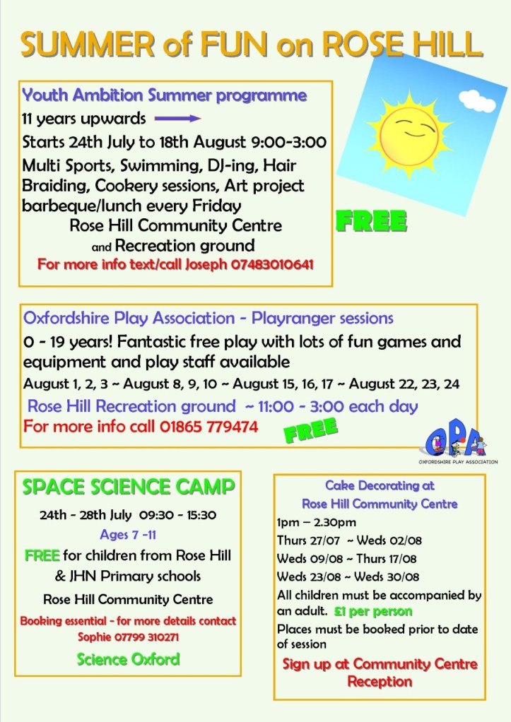 SUMMER ACTIVITIES 2017