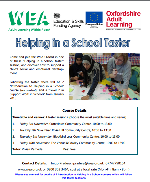 helping in a school taster